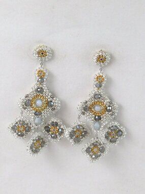 Silver and gold chandelier earrings
